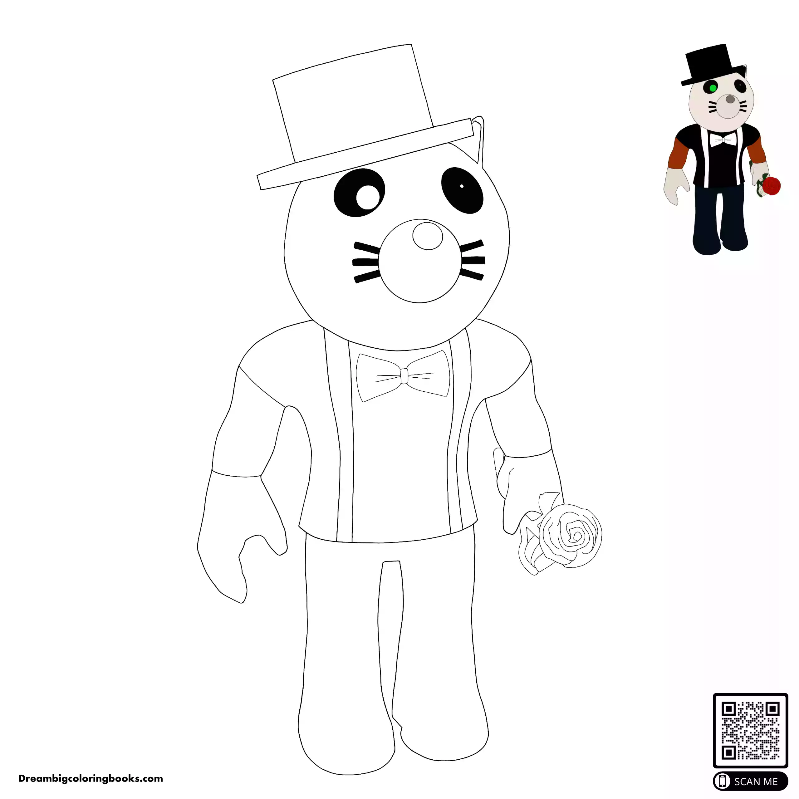 Roblox Cat Felix coloring picture with preview