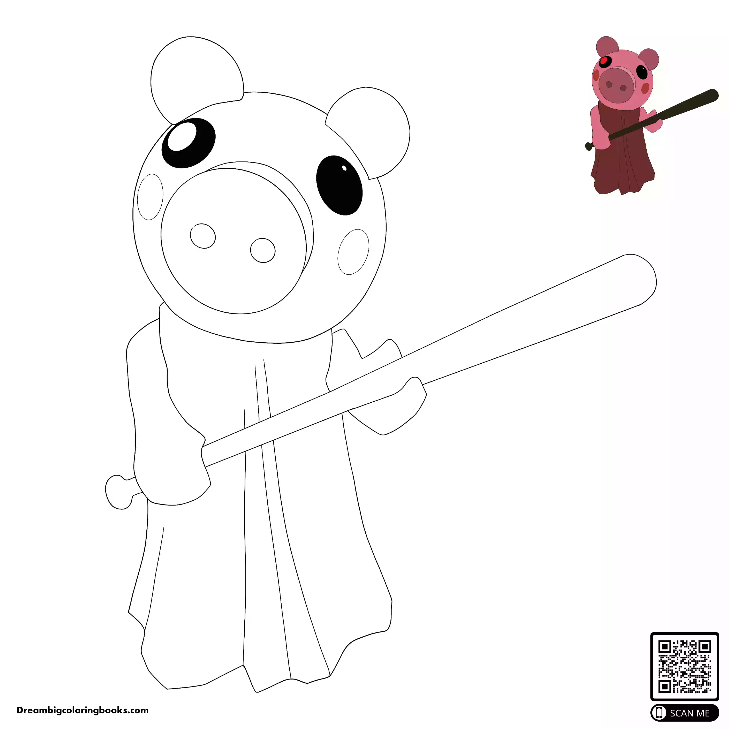Roblox Piggy coloring page with preview